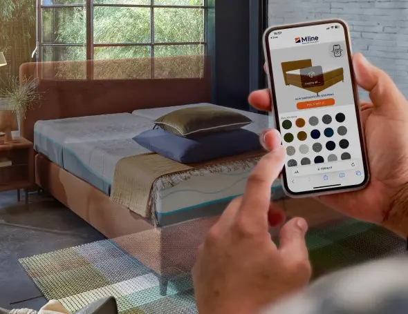 M line lanceert augmented reality-functie in boxspring configuratoren